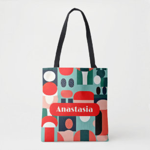 Tote Bag Motif nordique rétro sur Aqua Green Fourre-tout