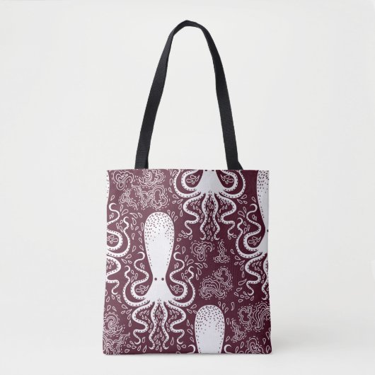 Tote Bag motif Octopus vintage. (Devant)