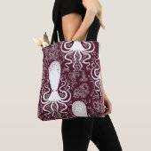Tote Bag motif Octopus vintage. (De près)