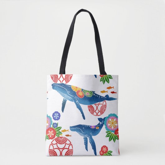 Tote Bag Motif Okinawan de baleine de bingata (Devant)