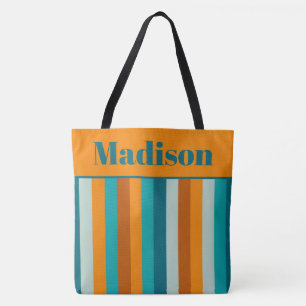 Tote Bag Motif Orange Aqua personnalisé