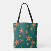 Tote Bag Motif orange d'étoiles de mer (Dos)