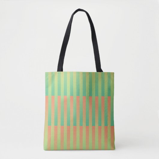 Tote Bag Motif orange vert rayé (Devant)