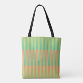 Tote Bag Motif orange vert rayé (Dos)