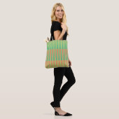 Tote Bag Motif orange vert rayé (Sur le modèle)