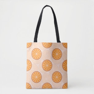 Tote Bag Motif orange vibrant 'Citron frais'