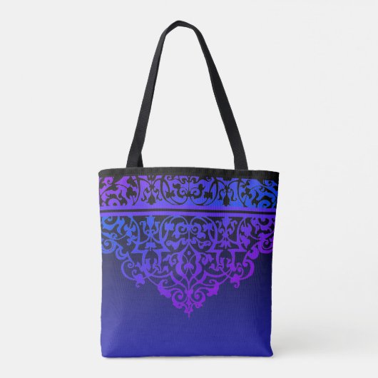 Tote Bag Motif orange violet ombre Fourre-tout (Dos)