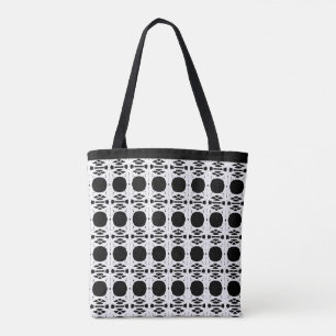 Tote Bag Motif ovale élégant et stylé noir et blanc