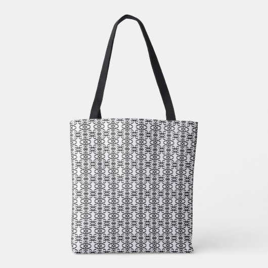 Tote Bag Motif Ovale Noir & Blanc moderne (Dos)