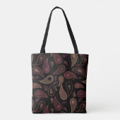 Tote Bag Motif Paisley Moderne Sombre Élégant (Dos)