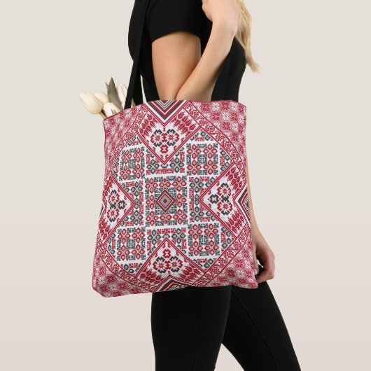 Tote Bag Motif palestinien de broderie 2 (De près)