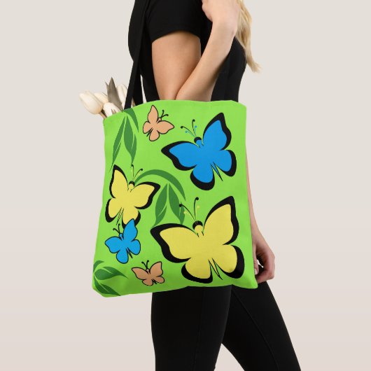 Tote Bag Motif papillon de printemps (De près)