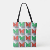 Tote Bag Motif Papillon Rouge et Vert (Dos)