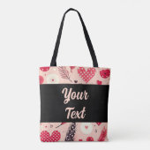 Tote Bag Motif Pastel Feather and Heart (Dos)