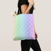 Tote Bag Motif Pastel Rainbow Ombre Hearts (De près)