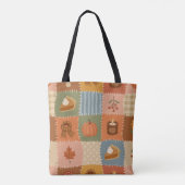 Tote Bag Motif patchwork d'automne (Dos)