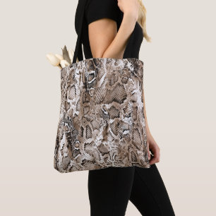 Tote Bag Motif Peau de Serpent