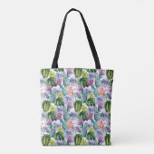 Tote Bag Motif peint à la main de cactus d'aquarelle (Dos)