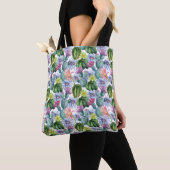 Tote Bag Motif peint à la main de cactus d'aquarelle (De près)