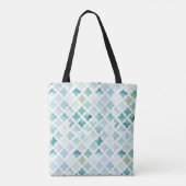 Tote Bag Motif peint à la main de turquoise (Dos)
