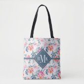 Tote Bag Motif peint de roses (Devant)