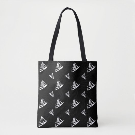 Tote Bag Motif peu précis de voilier (Devant)