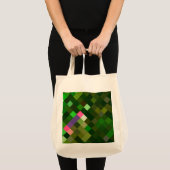 Tote Bag Motif Pixelé - Vert (Devant (produit))