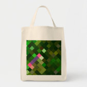 Tote Bag Motif Pixelé - Vert (Devant)