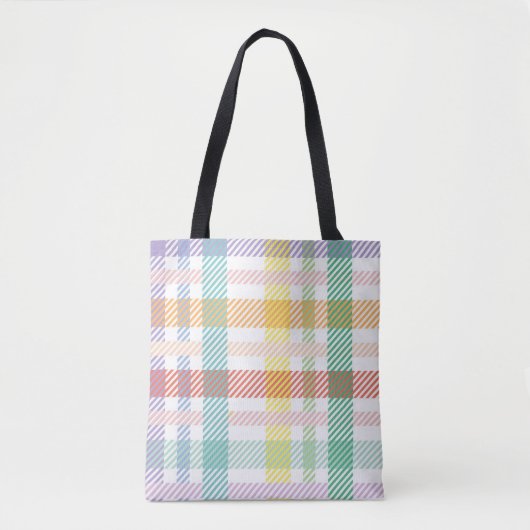 Tote Bag Motif Plaid clair couleur (Devant)