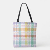 Tote Bag Motif Plaid clair couleur (Dos)