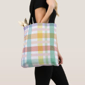 Tote Bag Motif Plaid clair couleur (De près)
