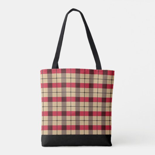 Tote Bag Motif plaid coloré (Dos)