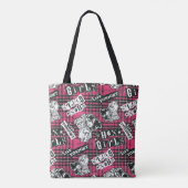 Tote Bag Motif Plaid Des Filles Hex (Dos)
