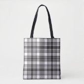 Tote Bag Motif plaid gris et blanc (Devant)