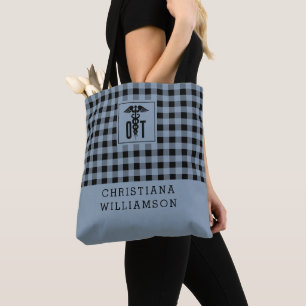 Tote Bag Motif Plaid personnalisé OT ergothérapie