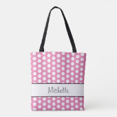 Tote Bag Motif Pois branchée Girly Pink (Dos)