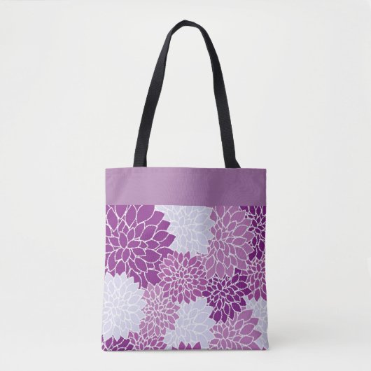 Tote Bag Motif pourpre Chrysanthemum (Devant)