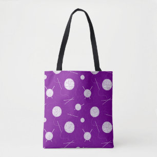 Tote Bag Motif pourpre et blanc de Knitter
