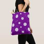 Tote Bag Motif pourpre et blanc de Knitter (De près)