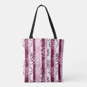 Tote Bag Motif rayé avec des roses (Dos)