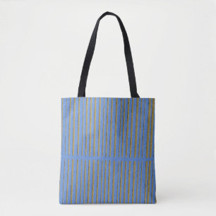 Tote Bag Motif rayé bleu et vert