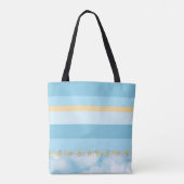 Tote Bag Motif rayé monogramme bleu (Dos)