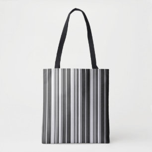 Tote Bag Motif rayé noir blanc gris