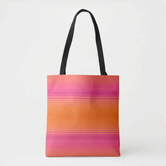 Tote Bag Motif rayé rose et orange (Devant)