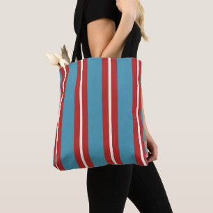 Tote Bag Motif rayé rouge et bleu vibrant Design moderne