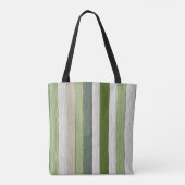 Tote Bag Motif rayé vert et crème (Dos)