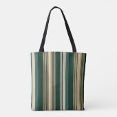 Tote Bag Motif rayé vert et crème classique (Dos)