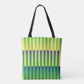 Tote Bag Motif rayé vert jaune bleu (Dos)