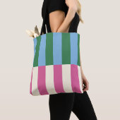 Tote Bag Motif rayé vertical coloré (De près)