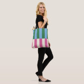 Tote Bag Motif rayé vertical coloré (Sur le modèle)